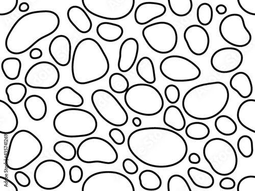River gravels seamless pattern. Rounded rock deposition. 