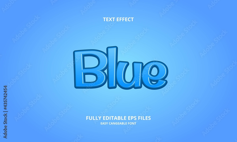 blue style editable text effect