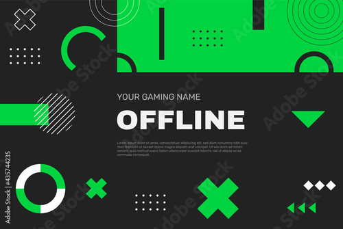 Offline twitch banner template. - Vector.