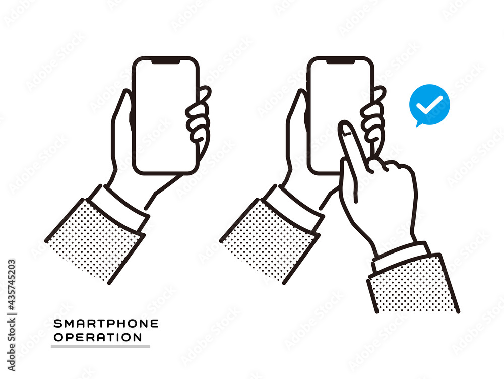 スマホを使う手のベクターイラスト シンプル サラリーマン Stock ベクター Adobe Stock