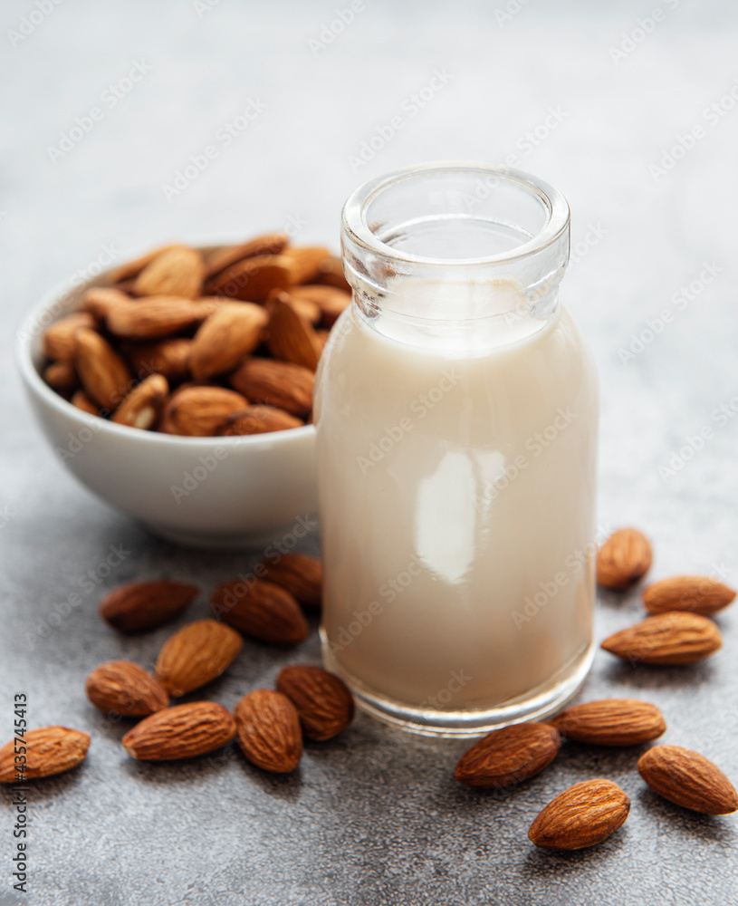 Almond milk and almonds
