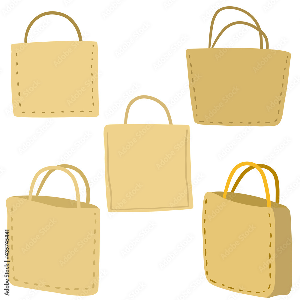 Fabric bag. Cloth eco shopper. Flat cartoon illusration Fabric bag. Cloth eco shopper. Flat cartoon illusration