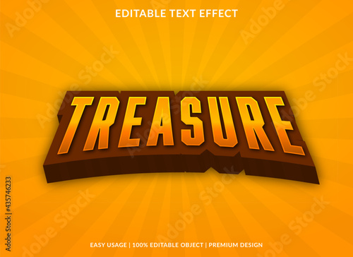 treasure text effect template design with modern and abstract style use for business logo and brand