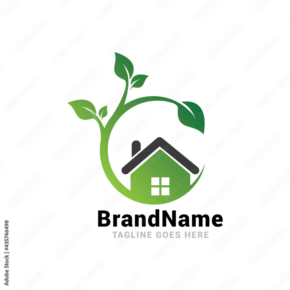 Green home logo icon vector template. Green home logo icon vector template.