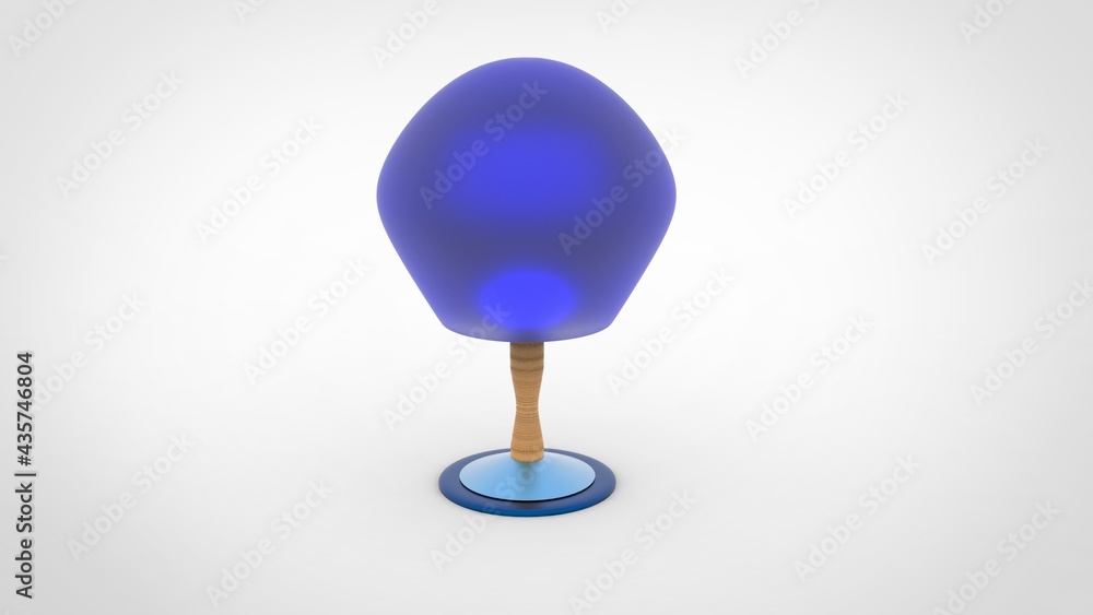 3D realistic lamp. Table blue lamp illustration on white background. Lamp clipart. 3D realistic lamp. Table blue lamp illustration on white background. Lamp clipart.