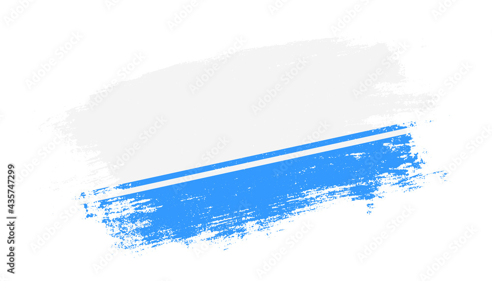 Flag of Altai Republic country on brush paint stroke trail view. Elegant texture of national country flag Flag of Altai Republic country on brush paint stroke trail view. Elegant texture of national country flag