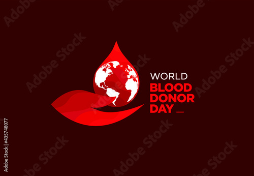 World Blood Donor Day vector illustration. Blood donation awareness poster design. Hemophilia or blood cancer day concept. World Blood Donor Day vector background. Awareness poster with red drop.