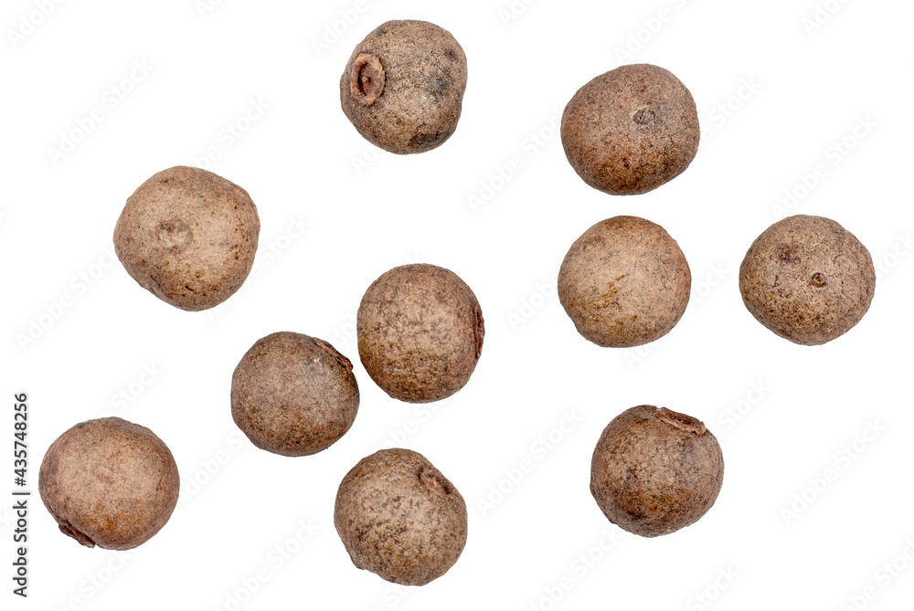 Fototapeta premium Allspice isolated on a white background with clipping path, top view