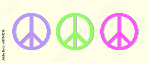 PEACE SYMBOL TRIO IN PASTEL COLORS