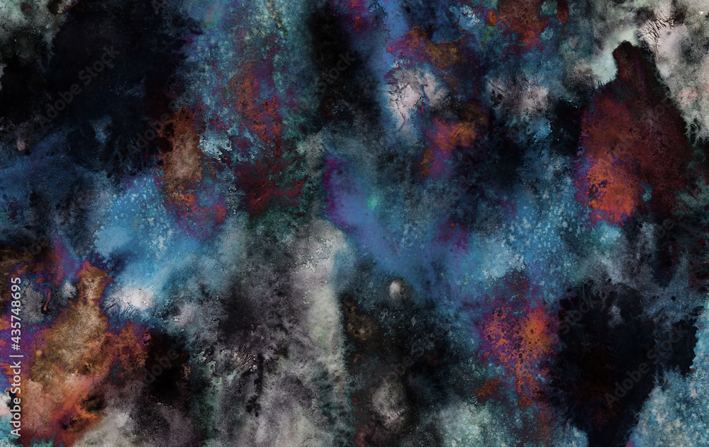 Fototapeta premium Abstract multicolor dynamic background with creative splashes and shabby brush strokes effect.