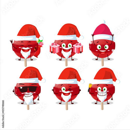 Santa Claus emoticons with red lolipop cartoon character