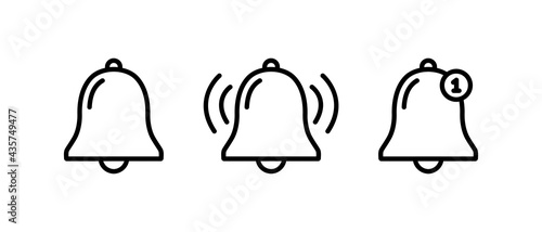 Bell notification line icon, Bell notification symbol vector 