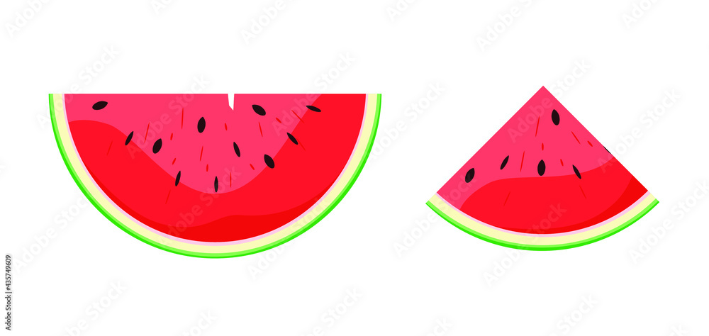Two pieces of watermelon on a white background. Summer berries. Two pieces of watermelon on a white background. Summer berries.