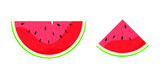 Two pieces of watermelon on a white background. Summer berries.