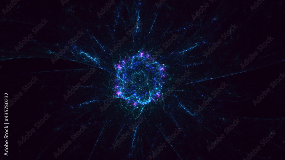 3D rendering abstract blue fractal light background 3D rendering abstract blue fractal light background