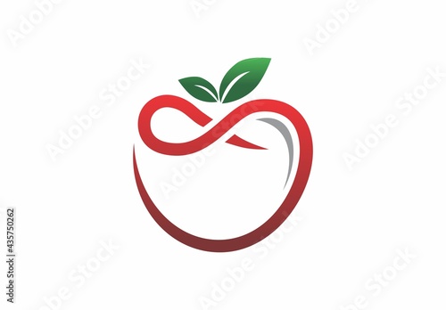 Tomato fruit infinity logo design