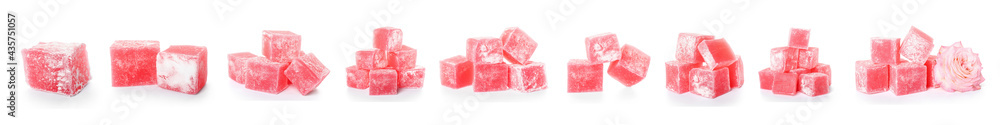 Turkish delight on white background Turkish delight on white background