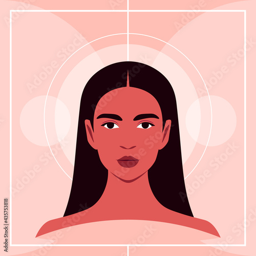 Portrait of a beautiful Latin American woman. Avatar for social networks. Bright vector illustration in flat style.