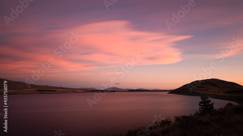 Long exposure image of Lake Tekapo at sunset, South Island