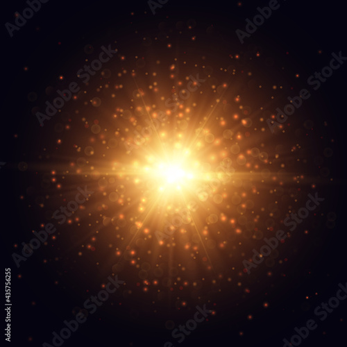 Golden vector light natural effect magic outburst