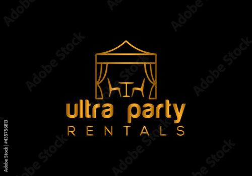 Abstract party rentals emblem logo design