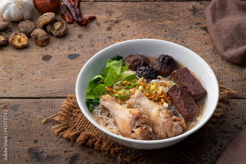 Egg Noodle Soup with Braised Chicken with shiitake mushroom