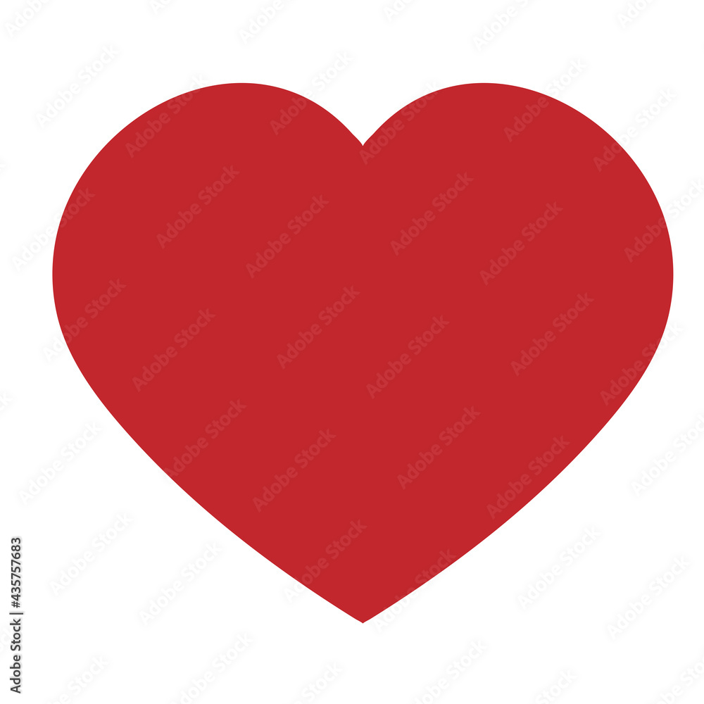 Heart. Love flat icon. Red