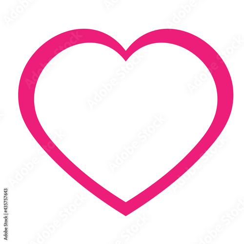 Heart. Love flat icon. Pink stroke