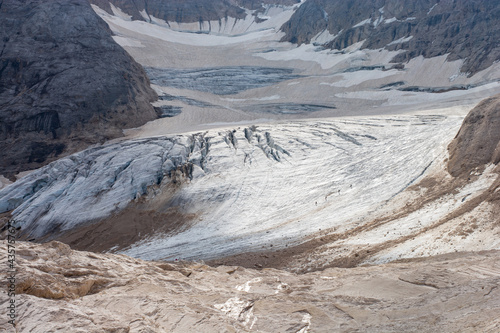 il ghiacciaio della Marmolada nei mesi estivi photo