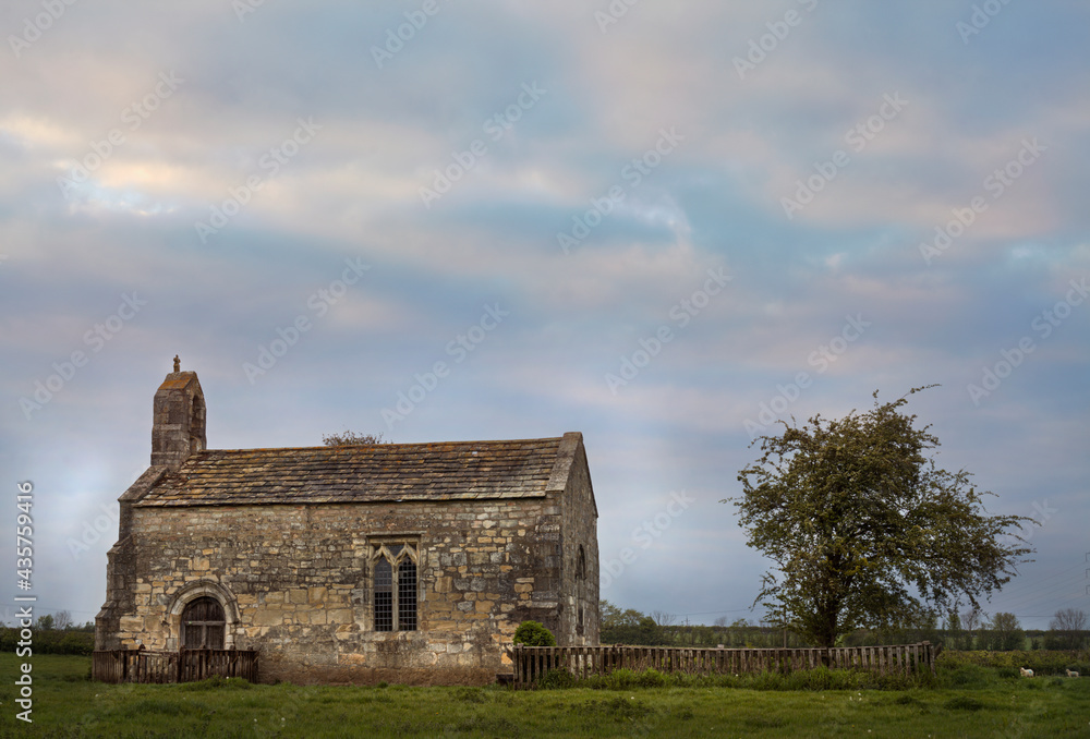 The ancient small Church on the site of the Village Of Lead.On Towton Moor where the biggest battle on English soil was ever fought.