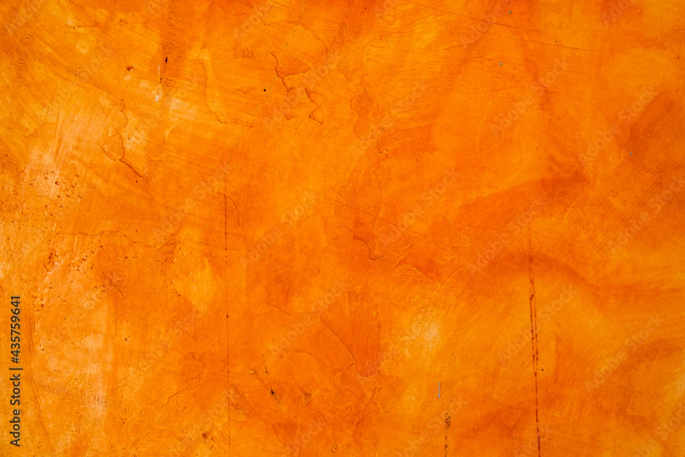 Textured wall brushed painted Background, Abstract Orange Oil Color.