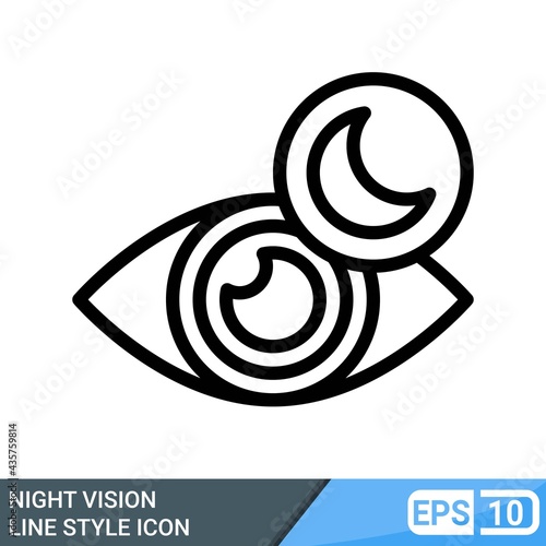 night vision icon in line style isolated on white background. EPS 10