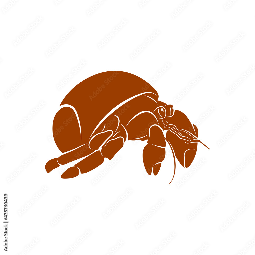 Fotografie Hermit crab design vector illustration, Creative Hermit crab logo design concept