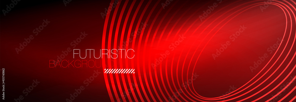 Dark abstract background with glowing neon circles. Trendy layout template for business or technology presentation, internet poster or web brochure cover, wallpaper Dark abstract background with glowing neon circles. Trendy layout template for business or technology presentation, internet poster or web brochure cover, wallpaper