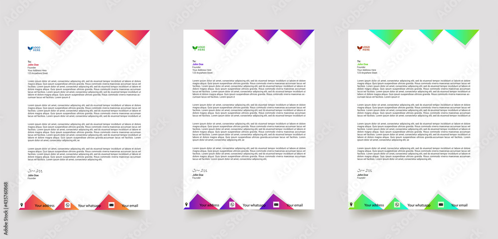 New sample abstract business professional letterhead templates