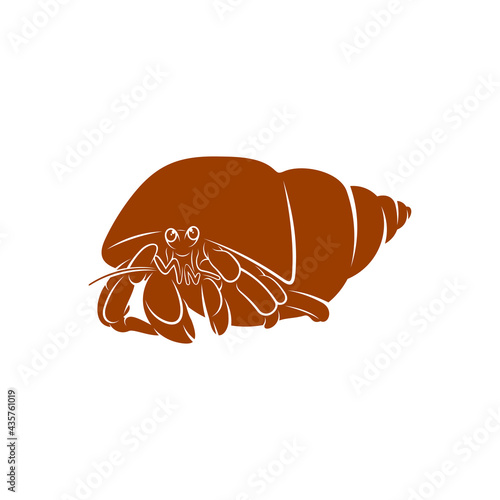 Hermit crab design vector illustration, Creative Hermit crab logo design concept template, symbols icons