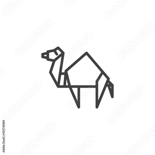 Camel origami line icon