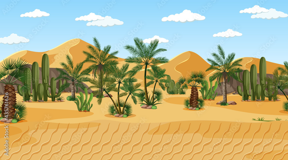 Desert forest landscape at day time scene