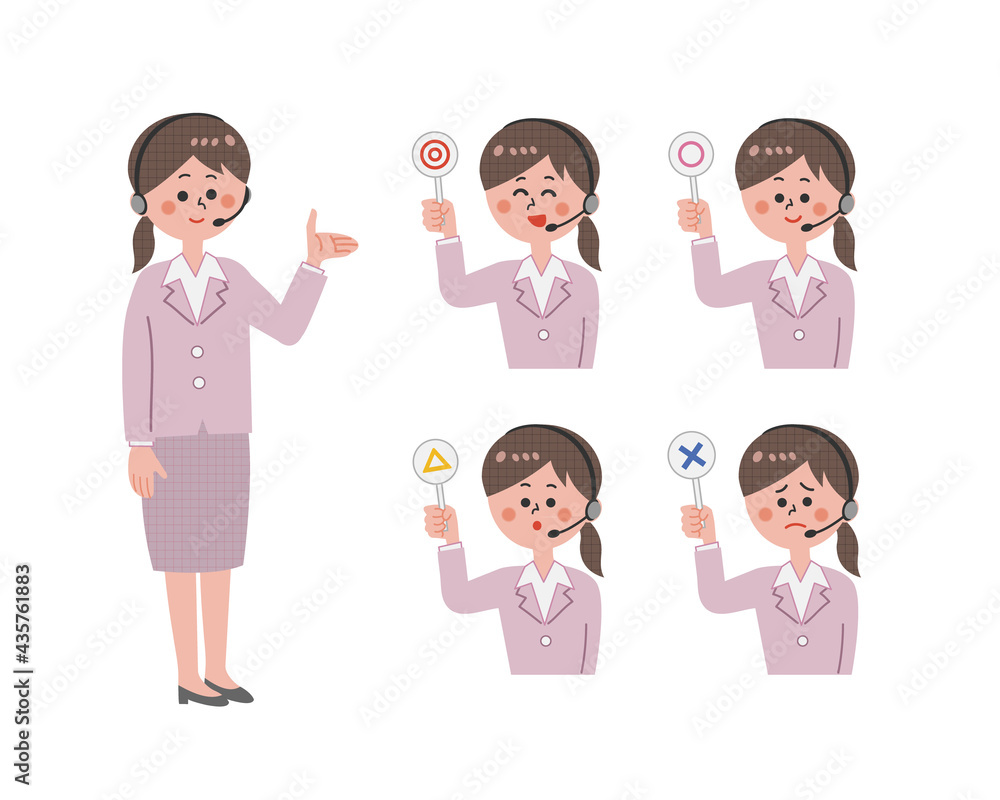 Female operator who evaluates correct and incorrect answers_01 Female operator who evaluates correct and incorrect answers_01