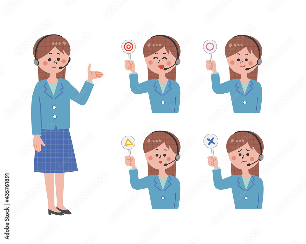 Female operator who evaluates correct and incorrect answers_02 Female operator who evaluates correct and incorrect answers_02