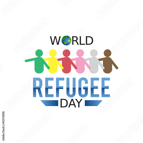 vector graphic of world refugee day good for world refugee day celebration. flat design. flyer design.flat illustration.