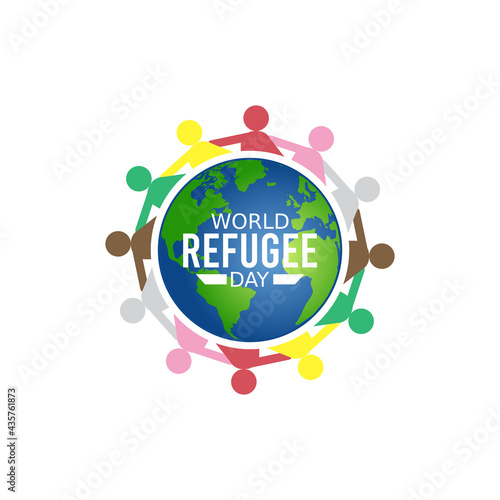vector graphic of world refugee day good for world refugee day celebration. flat design. flyer design.flat illustration.