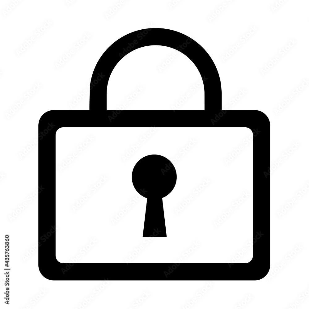Lock simple icon for apps and websites isolated on white background Lock simple icon for apps and websites isolated on white background