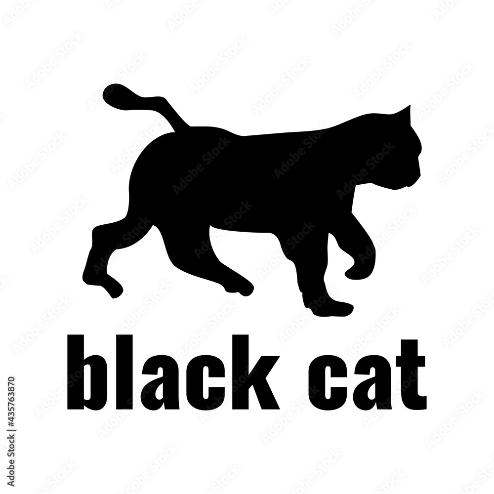 Outline black cat logo