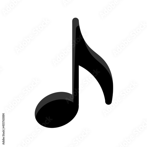 Modern design musical note flat icon for radio apps and website