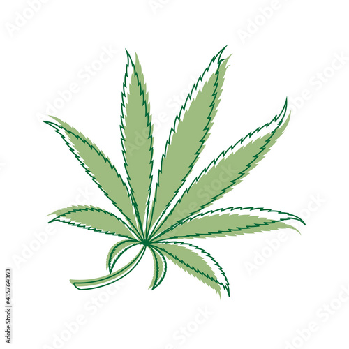 Simple icon of Cannabis Leaf Silhouette Indica marijuana