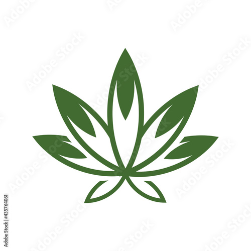 Simple icon of Cannabis Leaf Silhouette Indica marijuana