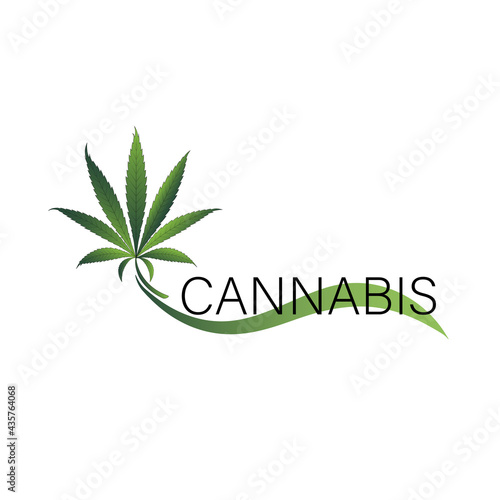 Simple icon of Cannabis Leaf Silhouette Sativa marijuana