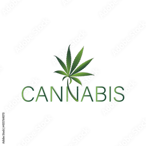 Simple icon of Cannabis Leaf Silhouette Sativa marijuana