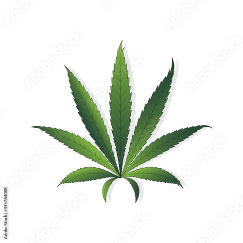 Simple icon of Cannabis Leaf Silhouette Sativa marijuana